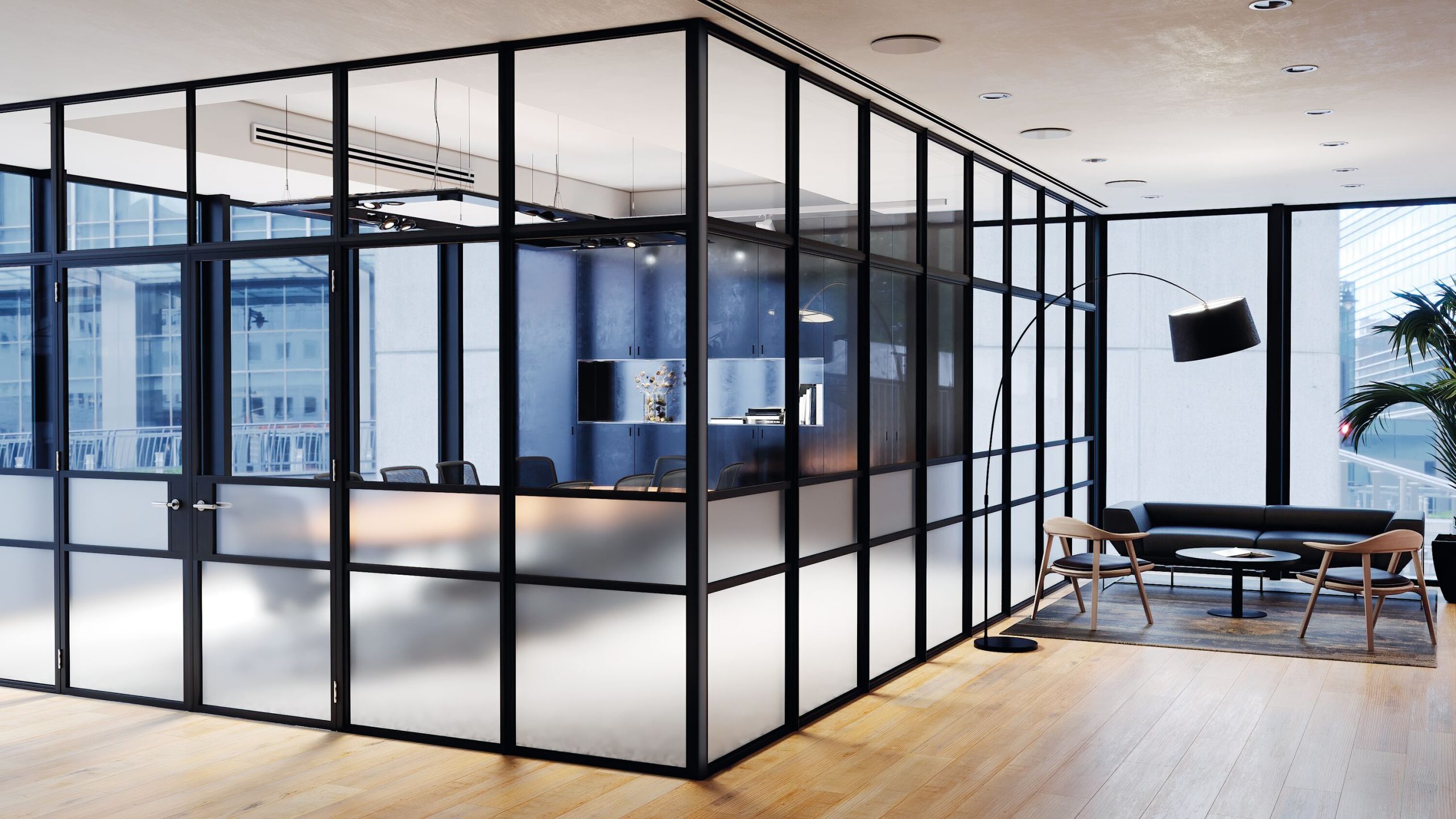 Commercial glazing on a modern building