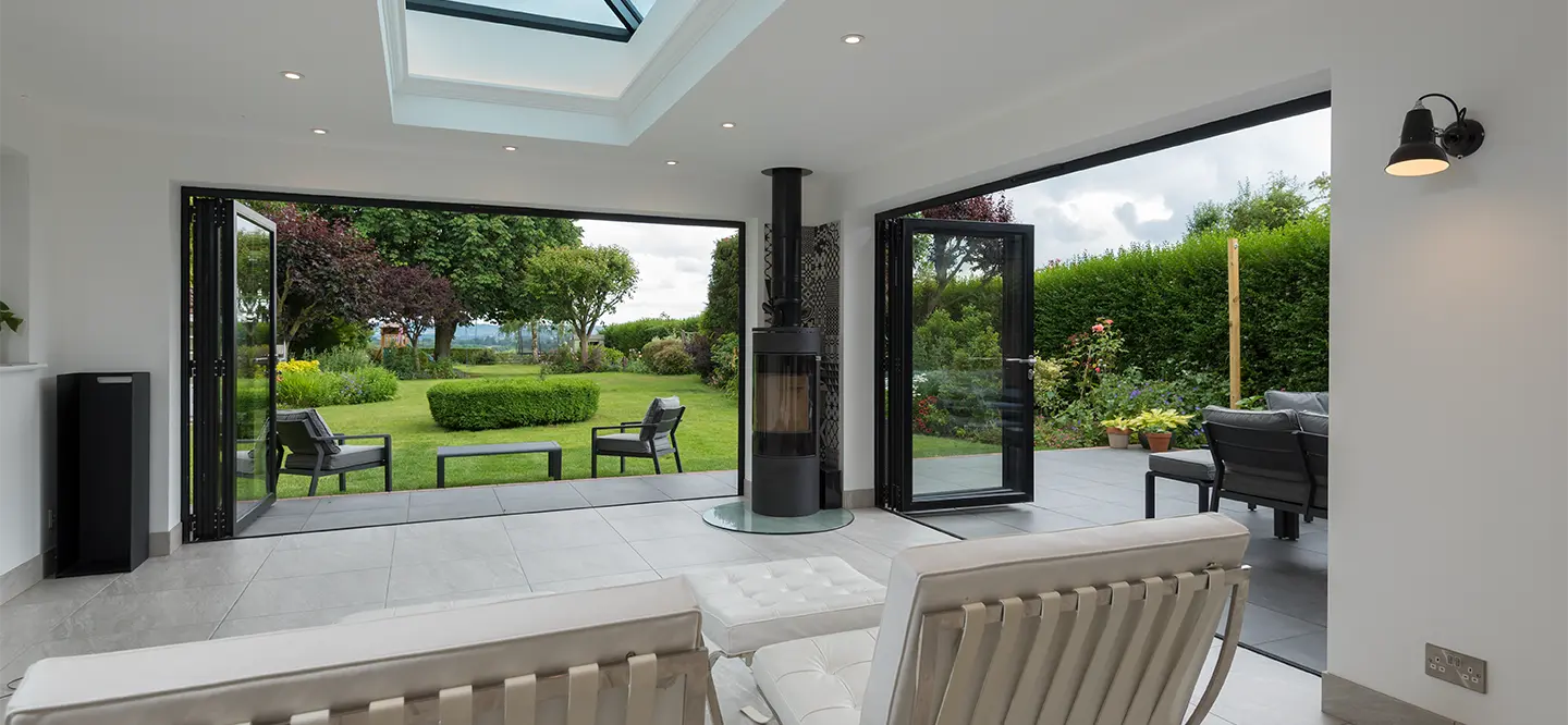 Origin contemporary style aluminium bi-fold doors