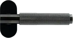 Brushed Black knurled door handle
