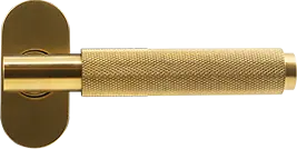 Satin Brass knurled door handle